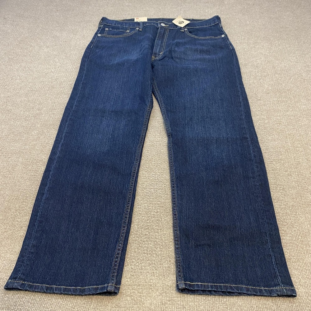 Levis Jeans 505 Regular Straight Blue Dark Wash Mens 38x30 Stretch Denim NWT